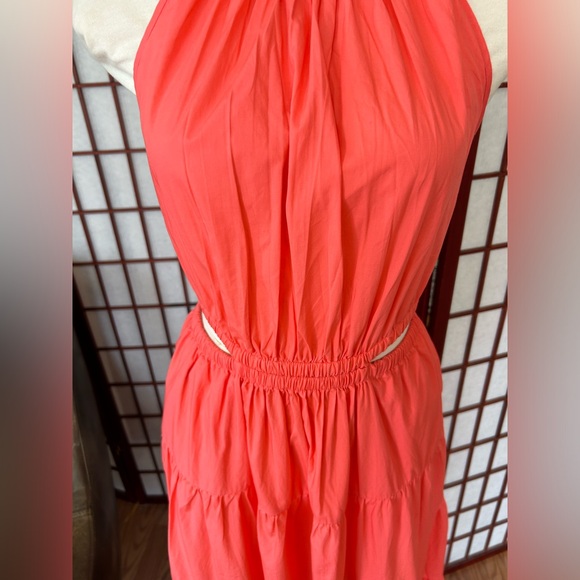 J CREW Harbor Side-cutout Dress in Brilliant Coral - Picture 5 of 9